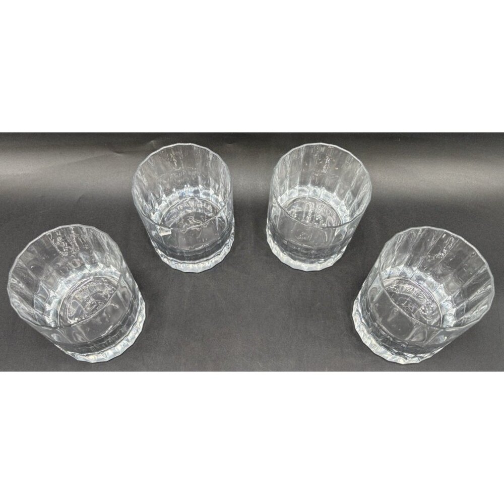 Set 4 Luigi Bormioli Whiskey Rocks Cocktail Glasses Clear Italy Mark Etched - Picture 2 of 6
